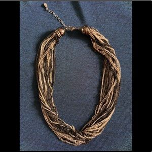 Black and Silver Multi-Chain Chunky Necklace